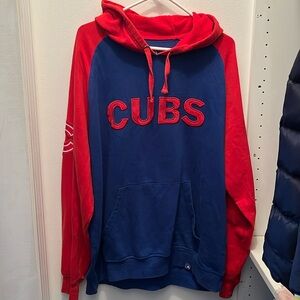 Cubs Red & Blue Color Block Sweatshirt with Patches